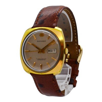 Vintage Men's 36mm Bucherer Gold Filled Automatic Day-Date Vintage Men's 36mm Bucherer Gold Filled Automatic Day-Date