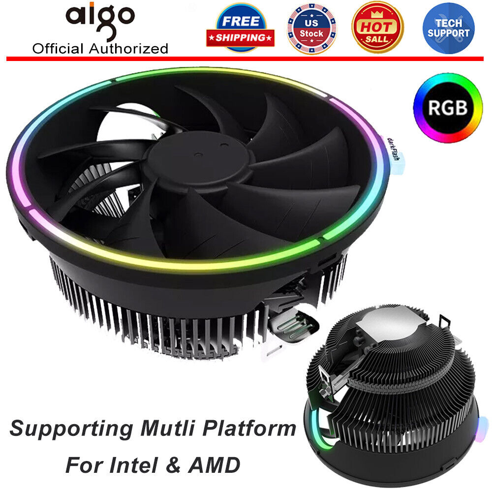 125mm Aigo CPU Cooling Fans RGB darkvoid Sync Computer Heat Sink PC Cooler
