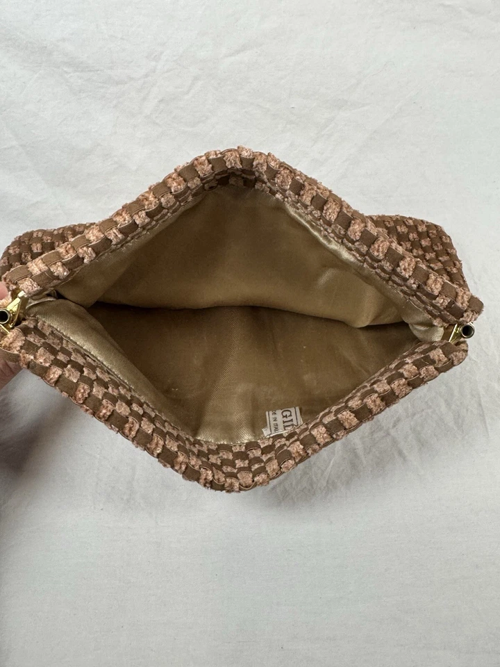 Bolso sin asas de maquillaje Magid vintage estilo años 70/80 azul claro hecho en Italia Foto 2 de 4