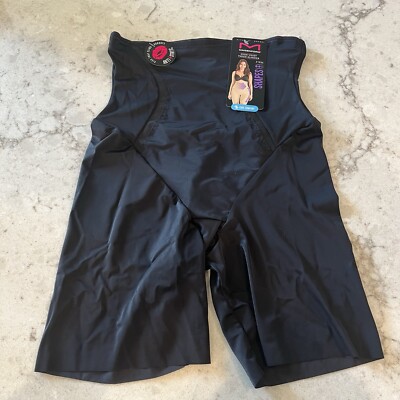 Maidenform DM5001 Firm Foundations Hi-Waist Thigh Slimmer L Black NWT MSRP $54