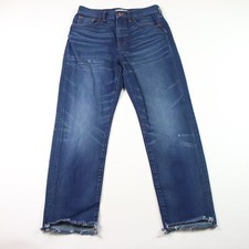 Madewell Womens The Perfect Vintage Jean Size 28 Denim High Rise Raw Hem