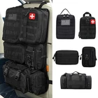 Tactical Car Seat Back Organizer with 5 Detachable Molle Pouch Flag Universal