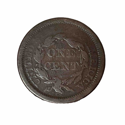 1843 Large Cent Counter Stamped "MOSES 1869" Large Cent - Picture 2 of 6