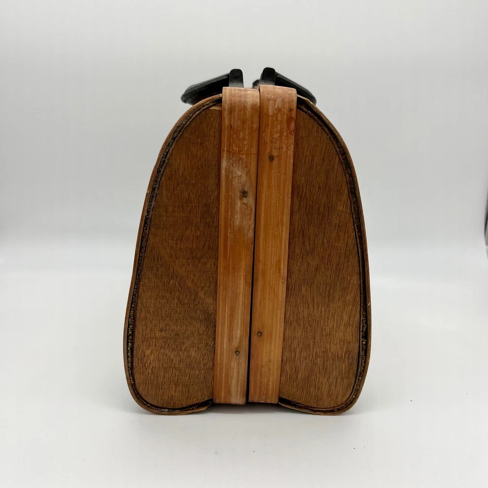 Wicker Suitcase Decorative Box Vintage Style Storage Trunk Small Luggage Purse - Image 2 of 4