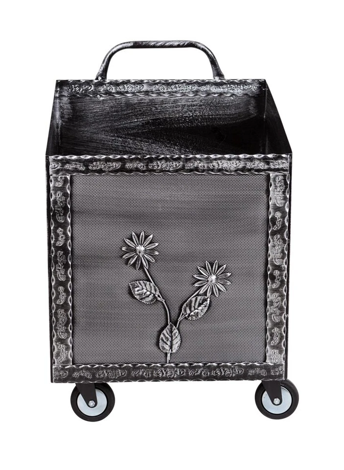 PORTALEGNA GRANDE CON RUOTE COLOR ARGENTO - Immagine 2 di 4