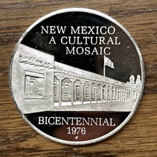 State Of New Mexico 1973 Sterling Silver Art Round - 1 Troy Oz -Free Shipping 99.12 per troy oz