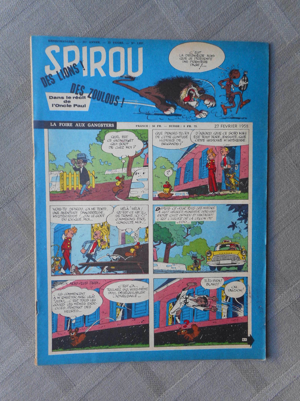 Hebdo Le Journal De Spirou N°1037 1958 In Very Good Condition