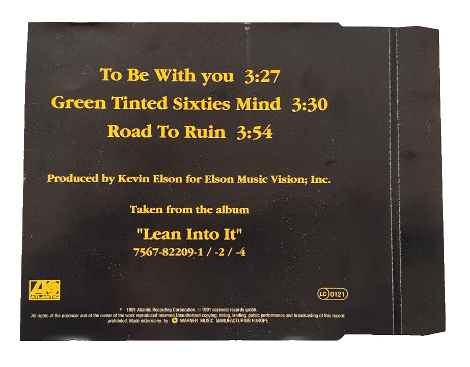 CD / EP - Mr. Big - To Be With You / Soft Rock, Pop Rock / (1991) Foto 4 de 4