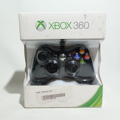 Microsoft Xbox 360 Live Wired Controller Black OEM Authentic NEW Factory Sealed
