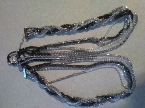 Mixed Metal Media Toursade Multiple Strand Necklace 16" - Picture 3 of 6