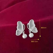 Fashion accessories pure handmade Miao silver DIY embedded stud earring 1pair