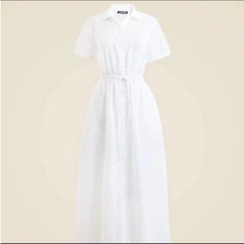 J. Crew Cerise shirt-dress in ramie in White- Size 4 Petite