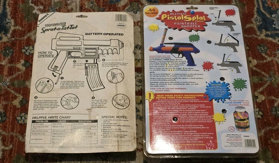 Buddy L Sprat-a-Tat-Tat моторизованный пистолет + Splatmatic пистолет Splat пейнтбол стрельба - Изображение 2 из 4
