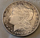 1899-S Morgan Silver Dollar Coin, Choice XF+ Semi-Better Date,