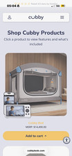 Cubby Cubby Bed Enclosed Safety Bed Play Yard in Gray/Blue