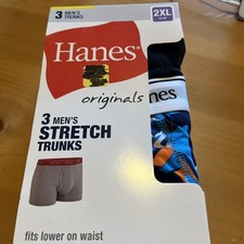 Hanes Originals Men's Breathable Stretch Cotton Trunks size 2XL