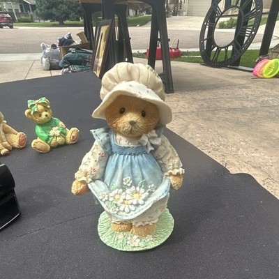 Cherished Teddies Gail Figurine Catching the First Blooms of Friendship 1994 6in
