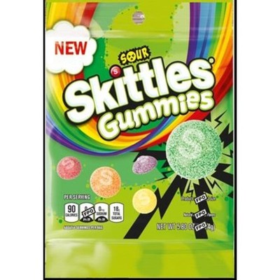 3x Skittles Gummies Sour Candy Peg Bag Sweet Snack Treats New Sealed 5.8oz