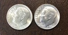 1964 & 1964 D Roosevelt Dimes, 90% Silver, Free Shipping.