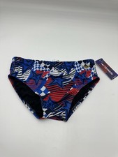 Speedo Overdrive True Cobalt Red White Blue Mens 34 Endurance Swim Speedo NWT 45