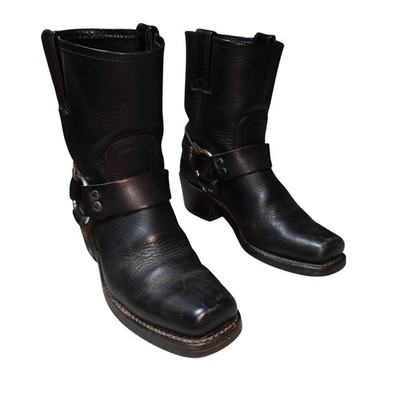 Frye Harness Short 8R Biker Style Boots Black Leather Women's Size 6