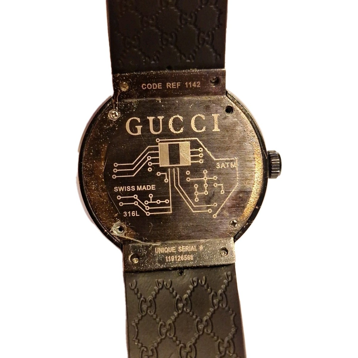 Unique Serial Number Code Ref 1142 Real Or Fake Gucci Watch Swiss