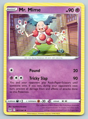 Pokemon Mr. Mime Lost Origin LOR R 067/196 NM