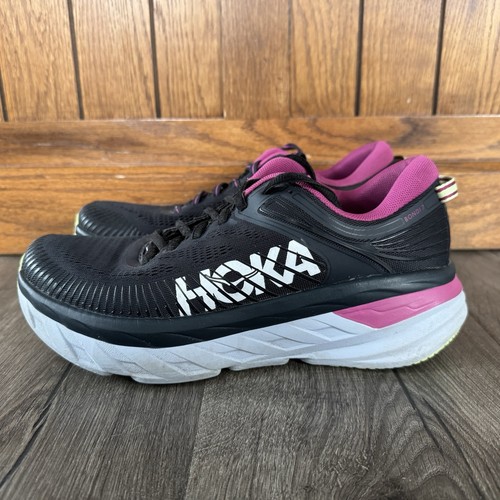 Hoka One One W Bondi Women’s 9.5 Blue Gray Purple Mesh 1110519-BGFF Gym Running