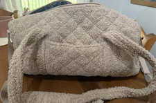 Women s Beige Sherpa Teddy Shoulder Bag Zip C...
