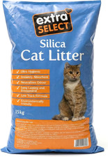 Extra Select Silica Cat Litter - Non Clumping Cat Litter Unscented - 15Kg 3.80 per kilo