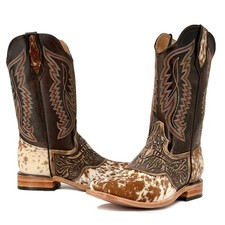 Men's Bulldog Hand Tooled Boots - Long Horn / Cowhide