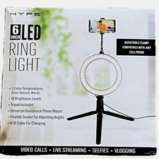 Hype HY-SRL6 6 LED Ring Light 3 color temp Tri-Pod Gooseneck New In Box