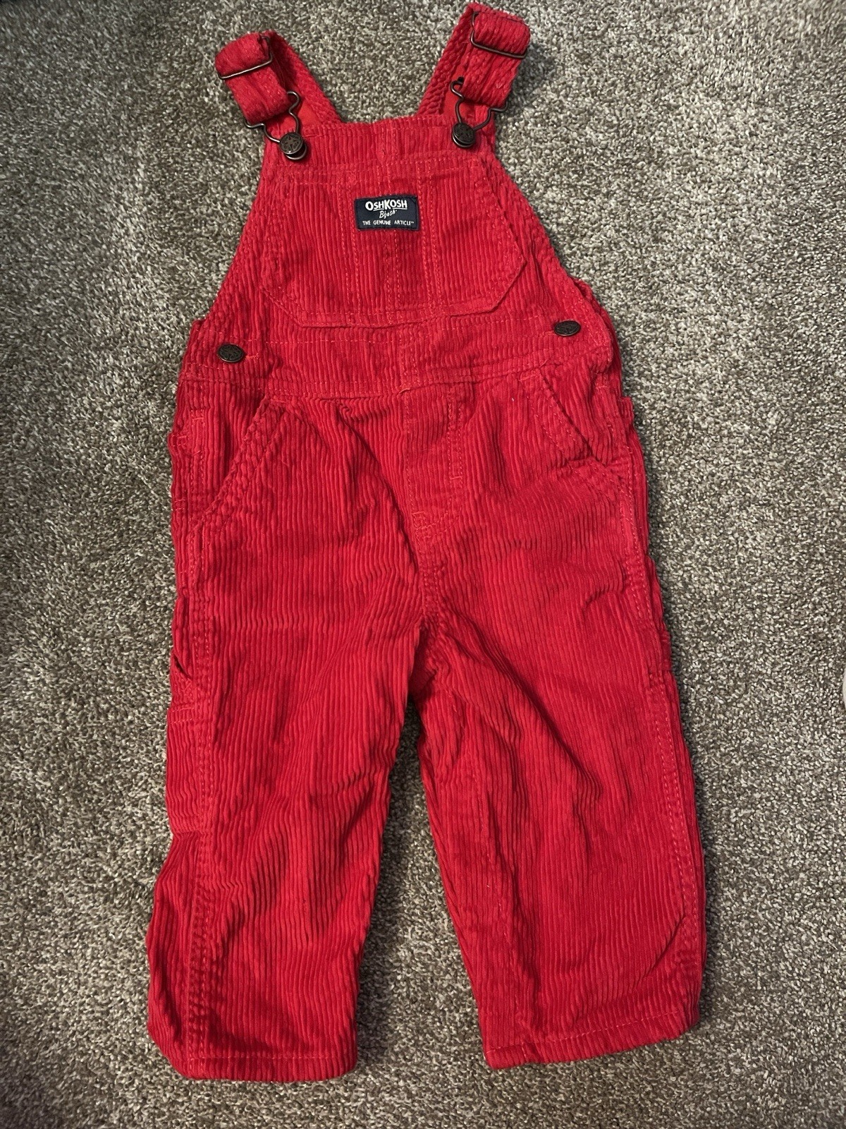 OshKosh B'gosh Red Corduroy Cotton Overall One-Piece 12 Months