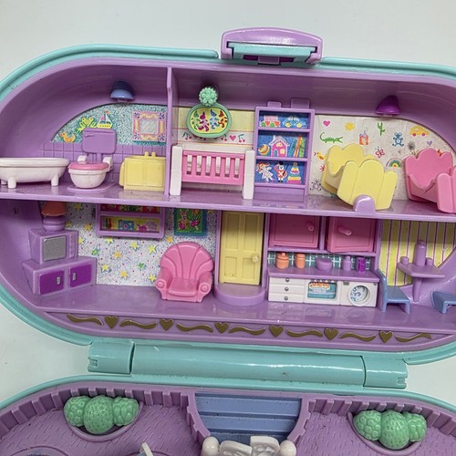 Timbro vintage Polly Pocket babysitting 1992 parco giochi uccellino blu incompleto - Foto 10 di 14