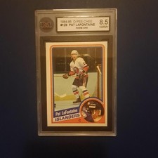1984-85 O-Pee-Chee #129 Pat Lafontaine **KSA NMM+ 8.5** Rookie Card. rookie card picture