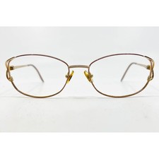 Marchon Tres Jolie 110 Sparkling Rose Eyeglasses Frames 54-17-130 Gold Pink Oval