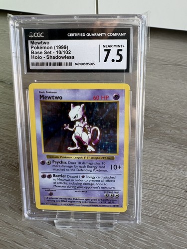 Mewtwo (Shadowless) graded CGC 7.5 for sale on eBay