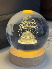 LED Crystal Ball Table Lamp -USB LED Night Light Home Decor Gift