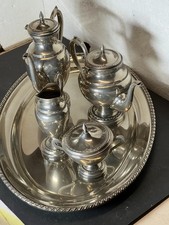 Servizio da tè/caffè con vassoio  punzonato ARG 1000 stile Impero