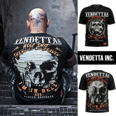 Vendetta Inc. Herren Rundhals kurzarm Shirt In Hell schwarz VD-1155