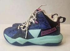 Moolah Press Break True Blue / Aqua / Rose Violet Basketball Shoes Size 4.5 Y
