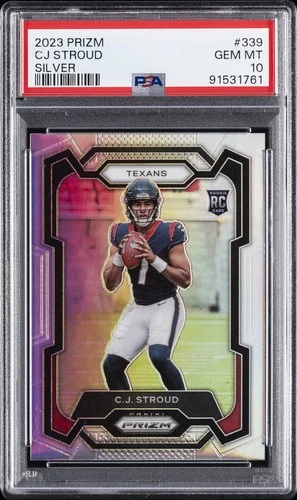 2023 PANINI PRIZM SILVER PRIZM #339 CJ STROUD ROOKIE RC PSA 10