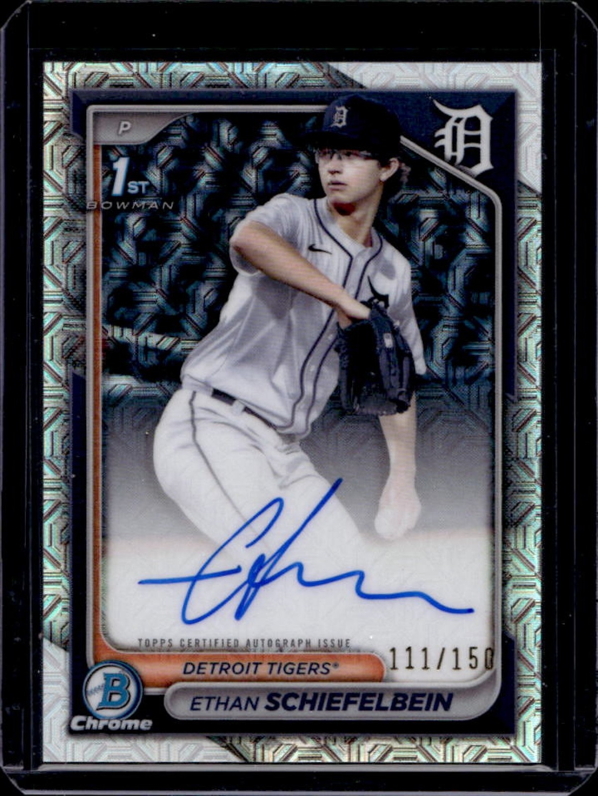 2024 Bowman Draft Ethan Schiefelbein Chrome Auto HTA Choice Refractor 1st #/150