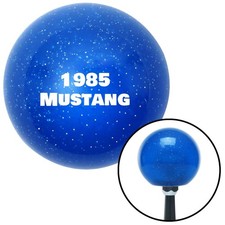 White 1985 Mustang Blue Metal Flake Shift Kno...