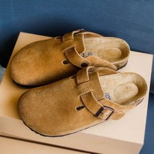 Birkenstock Boston Suede Clog Mule Sandal Unisex Mink Comfort Shoes