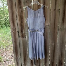 ADRIANNA PAPELL Crystal Sash GRAY Cocktail DRESS 2