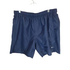 Nike Swim Trunks Shorts Navy Blue Pocket Drawstring Built-In Brief Size XL