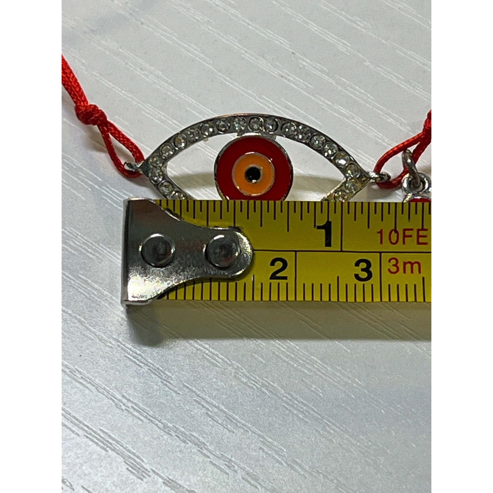 Red String Evil Eye Charm Bracelet Rhinestone Adj… - image 3