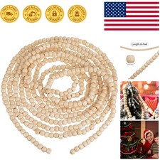 Versatile 16 Feet Wood Bead Garland - Perfect for Christmas and New Decor