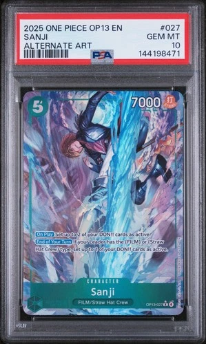 2025 ONE PIECE OP13-CARRYING ON HIS WILL ALTERNATE ART #027 SANJI PSA 10